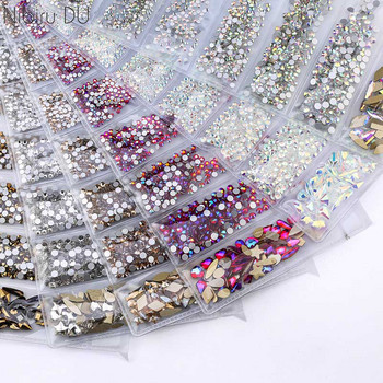 Смесени кристали за ноктопластика Декорации Кристали Strass Glass Mix 3D Diamond Gem Части за нокти Инструменти Аксесоари