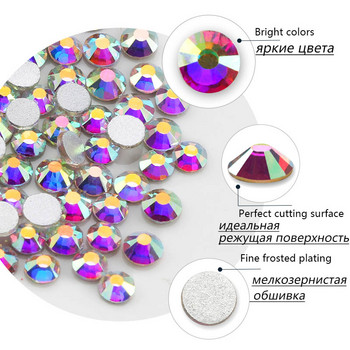 Смесени кристали за ноктопластика Декорации Кристали Strass Glass Mix 3D Diamond Gem Части за нокти Инструменти Аксесоари