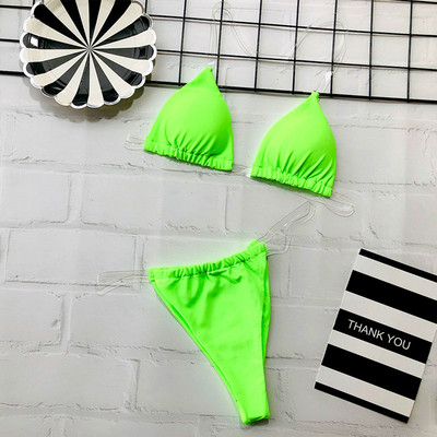 2020-as szexi női háromszög bikini fürdőruha sorozat, arany szilárd nyári strandviselet fürdőruha, női fürdőruha