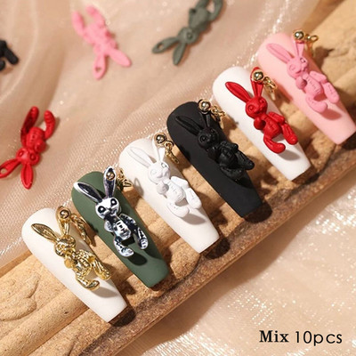 10 bucăți 3D Kawaii drăguț urs unghii farmece desen animat rășină de lux acrilic nail art sfaturi strasuri decorare accesorii manichiură