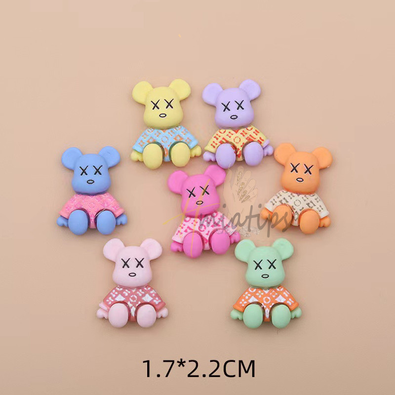 10 bucăți 3D Kawaii drăguț urs unghii farmece desen animat rășină de lux acrilic nail art sfaturi strasuri decorare accesorii manichiură