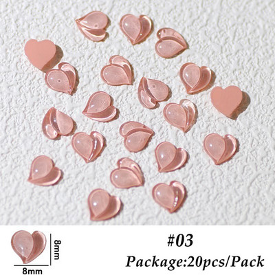 20/100 db őszibarack szív Lovely sztereó körömbűvölők lapos hátú ékszerek Aurora gyanta kristálykő barkácsolás köröm strasszkő körömalkatrészek BE2044