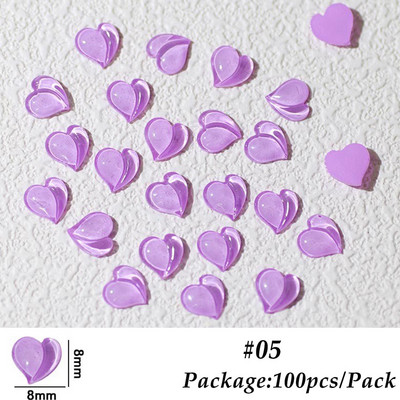 20/100 db őszibarack szív Lovely sztereó körömbűvölők lapos hátú ékszerek Aurora gyanta kristálykő barkácsolás köröm strasszkő körömalkatrészek BE2044