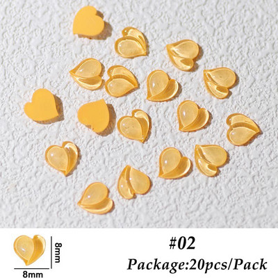 20/100 db őszibarack szív Lovely sztereó körömbűvölők lapos hátú ékszerek Aurora gyanta kristálykő barkácsolás köröm strasszkő körömalkatrészek BE2044