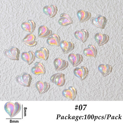 20/100 db őszibarack szív Lovely sztereó körömbűvölők lapos hátú ékszerek Aurora gyanta kristálykő barkácsolás köröm strasszkő körömalkatrészek BE2044