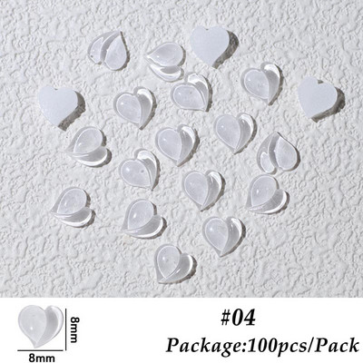 20/100 db őszibarack szív Lovely sztereó körömbűvölők lapos hátú ékszerek Aurora gyanta kristálykő barkácsolás köröm strasszkő körömalkatrészek BE2044