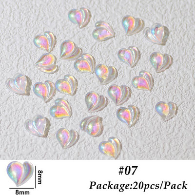 20/100 db őszibarack szív Lovely sztereó körömbűvölők lapos hátú ékszerek Aurora gyanta kristálykő barkácsolás köröm strasszkő körömalkatrészek BE2044