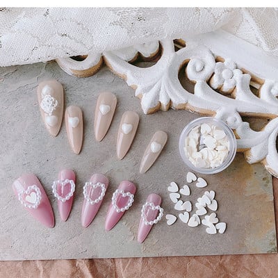 30/100 komada mješovitih oblika Nail Art dodaci od bijelog smola Heart Bowknot crtani ukras za nokte DIY