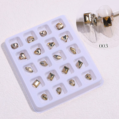 20kom/kutija Ukrasi za nokte u obliku srca/kvadrata/leptira različitih veličina Ukrasi za nokte Ukrasi za manikuru