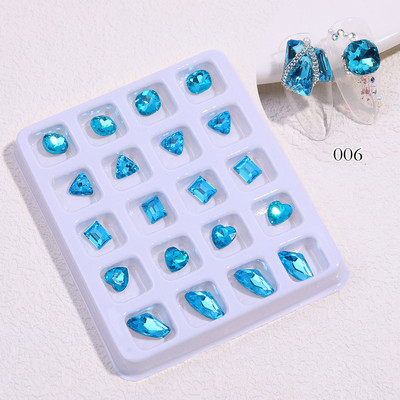 20kom/kutija Ukrasi za nokte u obliku srca/kvadrata/leptira različitih veličina Ukrasi za nokte Ukrasi za manikuru