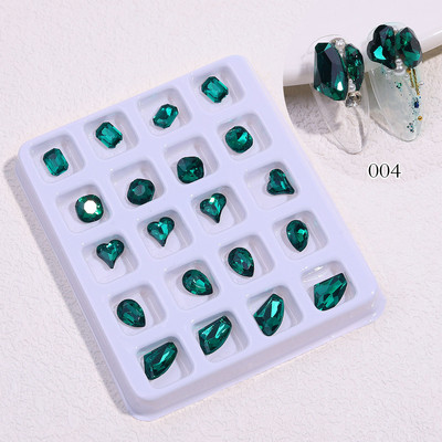 20kom/kutija Ukrasi za nokte u obliku srca/kvadrata/leptira različitih veličina Ukrasi za nokte Ukrasi za manikuru