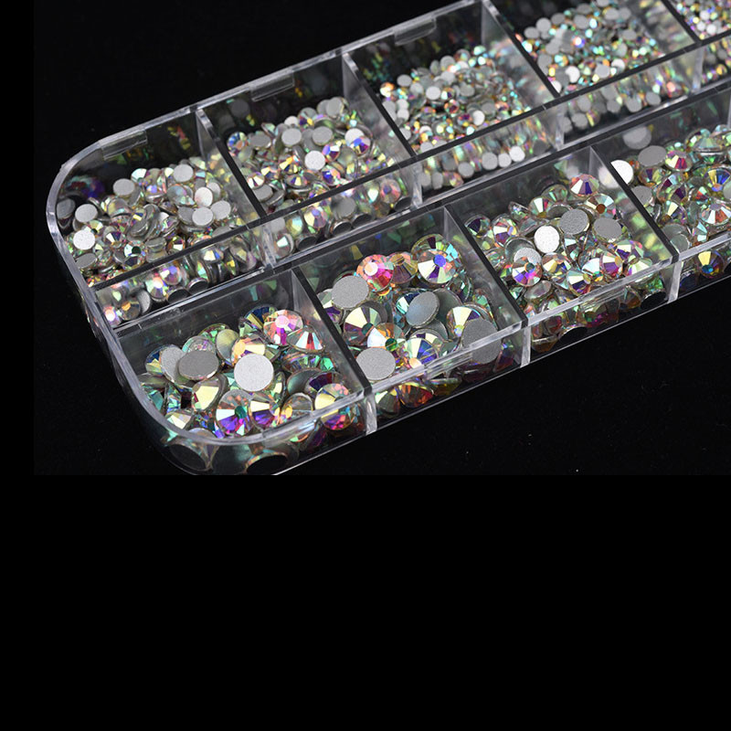 Novi kristalni dijamanti u više veličina od 1728 komada, 3D ukrasi za nokte, drago kamenje za nokte, ukrasi od kamenčića, nakit za nokte