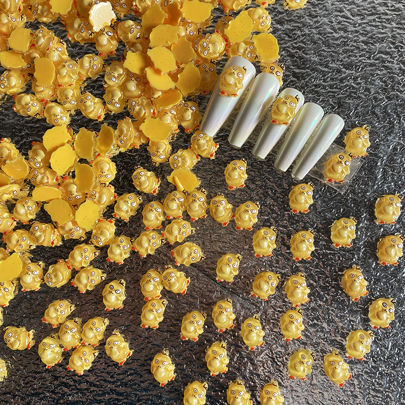 20Pcs/Lot New Net Red Cartoon Slatka mala žuta patka Ukrasi za nokte Mala led prozirna Super slatka crtana slatka