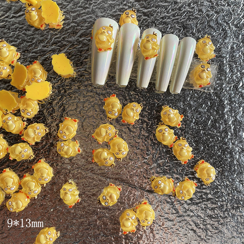 20Pcs/Lot New Net Red Cartoon Slatka mala žuta patka Ukrasi za nokte Mala led prozirna Super slatka crtana slatka