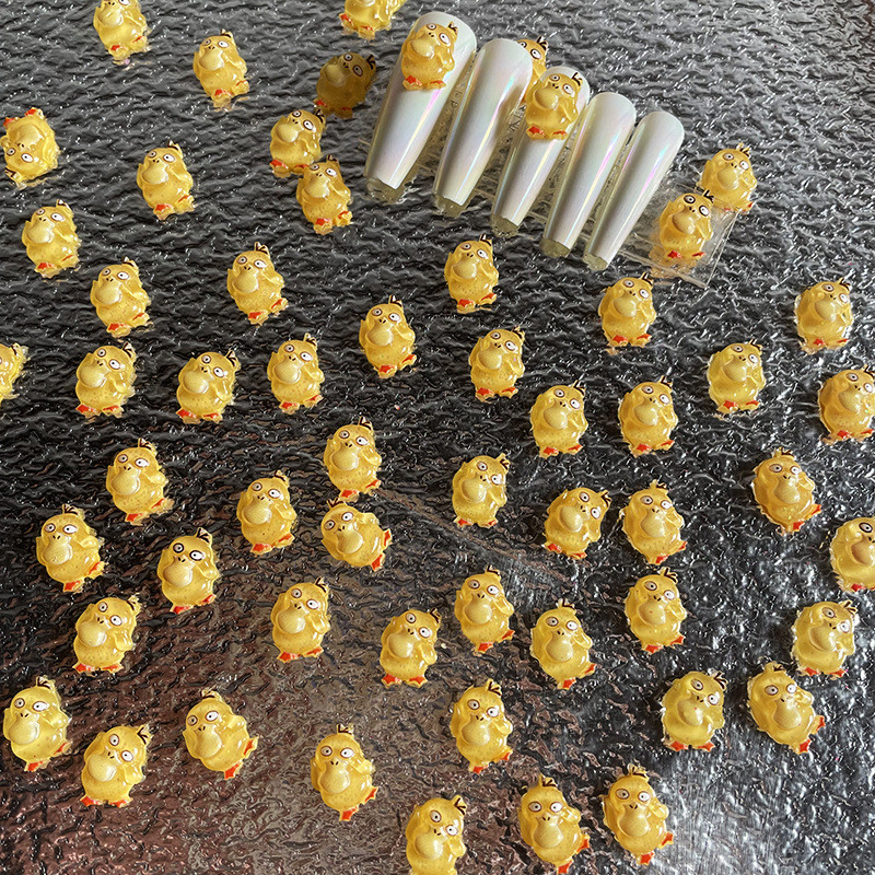 20Pcs/Lot New Net Red Cartoon Slatka mala žuta patka Ukrasi za nokte Mala led prozirna Super slatka crtana slatka