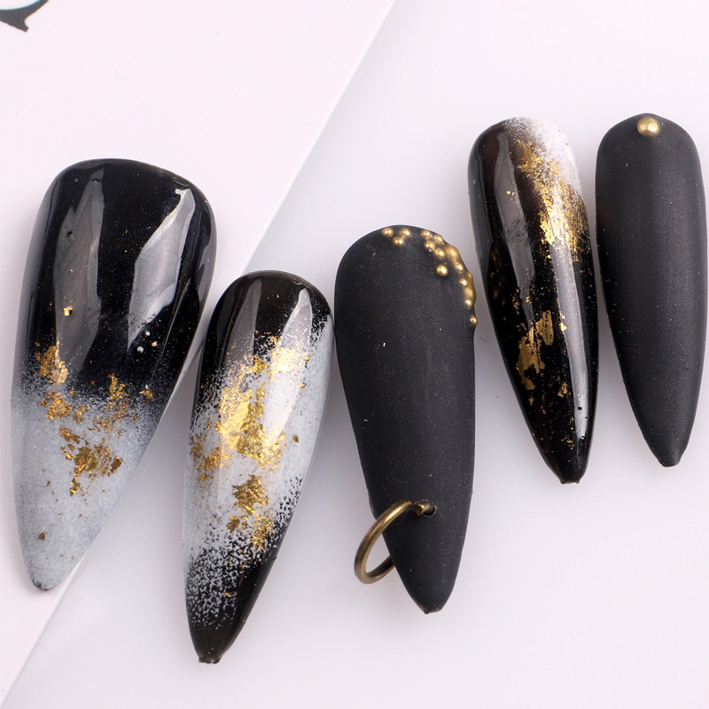 TSZS Cerc de fier gol pentru unghii Decorare pentru unghii Piese de inel metalic Accesorii pentru cerc pentru piercing din aliaj pentru ornament pentru manichiura