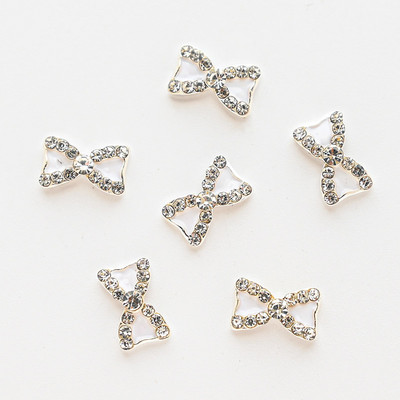 10 kom 3D šarm mašne za nokte sa dijamantima Razni dijamanti šarm šarm bijeli leptir štras biser mašna šarm za nokte, 787