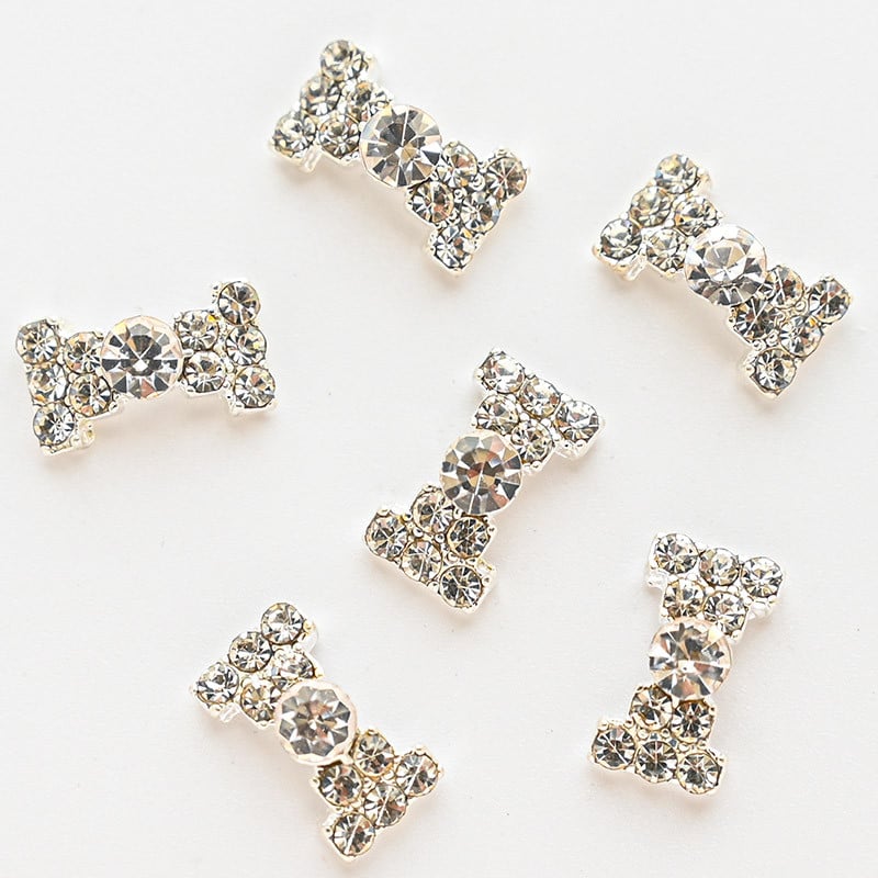 10 kom 3D šarm mašne za nokte sa dijamantima Razni dijamanti šarm šarm bijeli leptir štras biser mašna šarm za nokte, 787