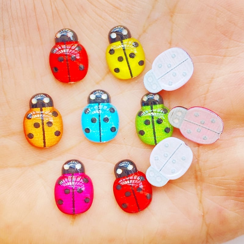50db 3D gyanta körömbűvek színes bogár körömalkatrészek kiegészítők Kawaii barkács körömdíszítés