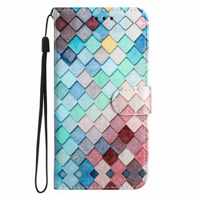 Сладък боядисан защитен калъф за OPPO A57 A77 A94 A17 A76 A36 A96 A74 A54 A93 Find X5 Reno8 Lite Pro 5G слот за карта Капак на портфейла D01E