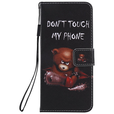 Seadmele Huawei P8 P9 P10 P20 P30 Mate 20 X 30 Pro Lite P Smart 2018 Flip Retro Painted Flower Capa Phone Cover Case Rahakott D06F