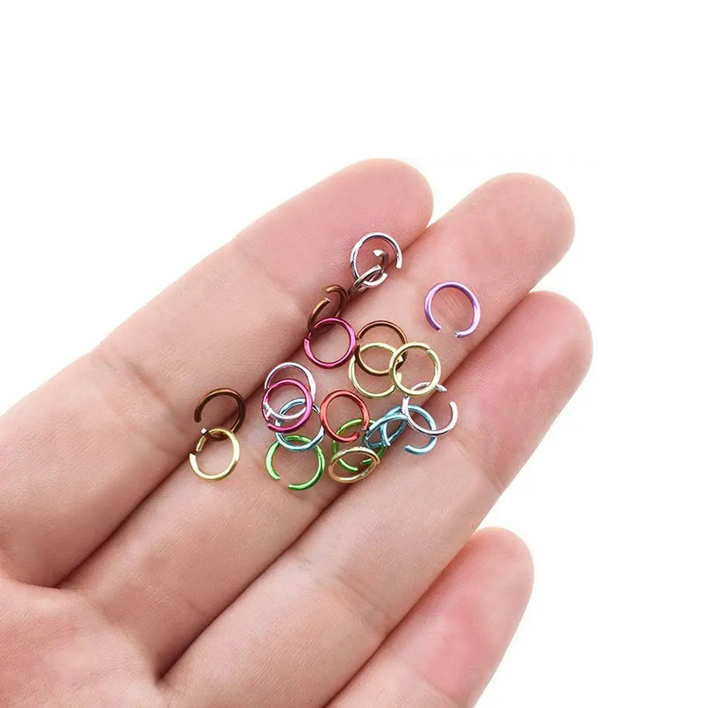 1080db áttört köröm lógó gyűrű alumínium körömdíszítő varrás 5-6mm hurkok piercing ékszer Connect Mix színes köröm díszítő eszközök