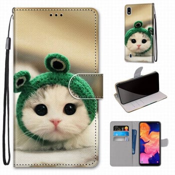 Флип калъф за телефон Capa Huawei P10 Lite P9 Lite 2016 P8 Lite 2017 Mate 20 Lite Детски чанти за телефон Cat Tiger Flower Cover D08F