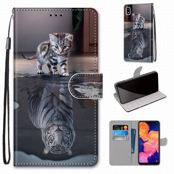 Калъф за телефон Flip за Redmi Note 10 9 Pro 9S 10S 4G 5G Redmi 9A 9C Детски чанти за телефон Cat Tiger Flower Card Slot Магнитен портфейл D08F
