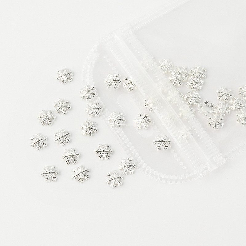 100 vnt Blizgantys snaigės blizgučiai nagų žavesiai žiemos Kalėdų nagų dailės puošmena lydinio Kalnų krištolas nagams Sniego manikiūro patarimas