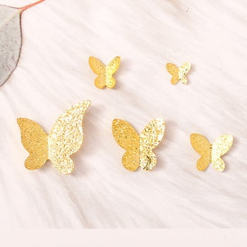 50 бр. Есенни златни талисмани с пеперуди 5 различни размера кристали за нокти Метални 3D стикери Стикери за Направи си сам маникюр Занаяти