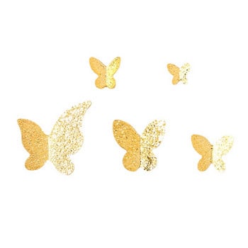 50 бр. Есенни златни талисмани с пеперуди 5 различни размера кристали за нокти Метални 3D стикери Стикери за Направи си сам маникюр Занаяти