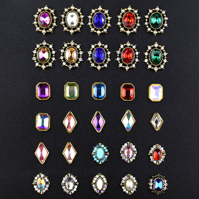 10Pcs Top 3D кристали Charm Nail Art Decorations Crystal Strass Diamond Stones Gem Nail Jewelry Accessoires новопристигнала сплав