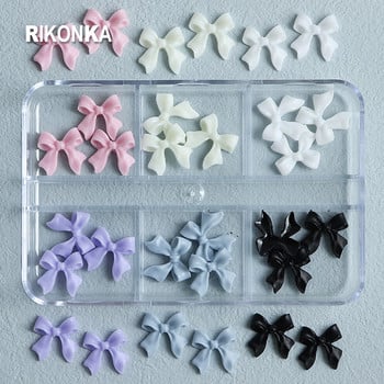 30Pcs 3D панделки Комплект части за маникюр Желе Цветни бели черни бонбонени цветове Лято Направи си сам Korea Charms Декорации за нокти