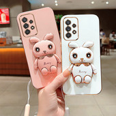 Θήκη βάσης τηλεφώνου Cute Rabbit Plating για Samsung Galaxy A12 A22 A32 A42 A52 A72 A52S A13 A33 A53 A73 A82 4G 5G κάλυμμα σιλικόνης