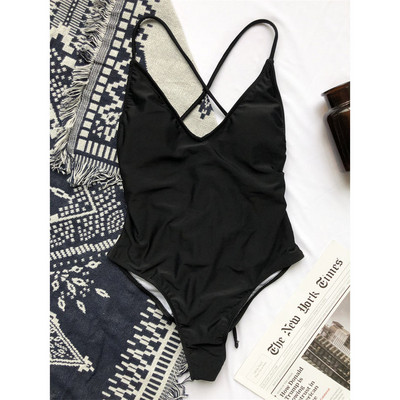 Új szexi V Neck Scrunch Butt magas kivágású egyrészes fürdőruha Női fürdőruha Női fürdőruha Háttámla nélküli Monokini V543