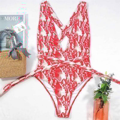 Novi seksi dugi jednodijelni kupaći kostim s omotom i dubokim V, ženski kupaći kostim, ženski kupaći kostim s visokim izrezom, monokini za kupanje V1639B