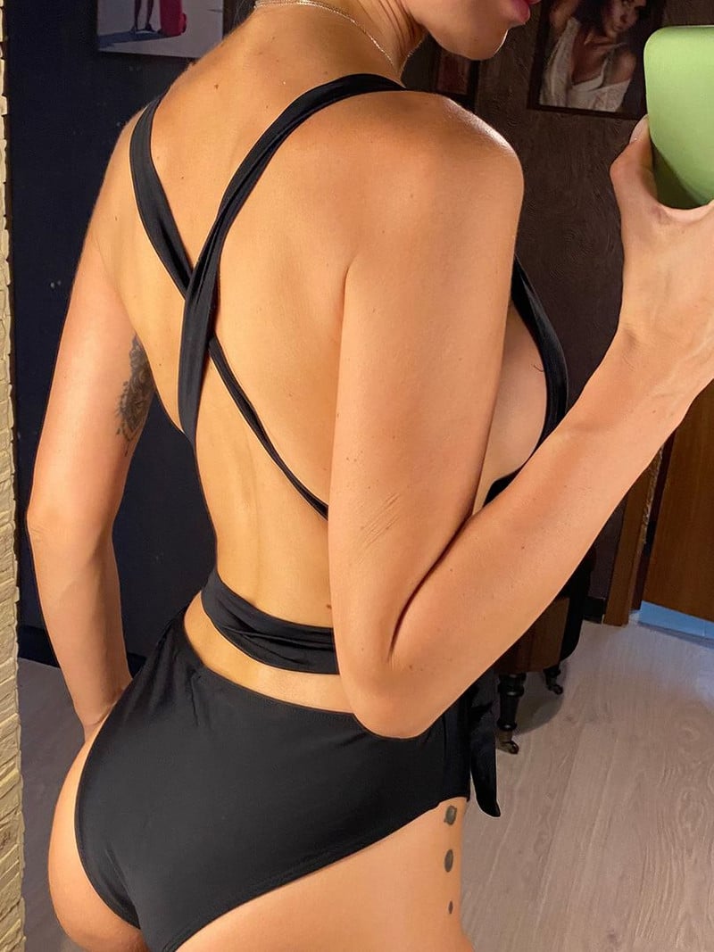 Novi seksi dugi jednodijelni kupaći kostim s omotom i dubokim V, ženski kupaći kostim, ženski kupaći kostim s visokim izrezom, monokini za kupanje V1639B