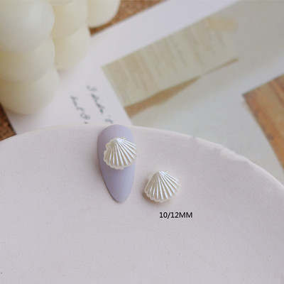 10db Pearl White Nail Resin Charms Barokk Virginal White Csokornyakkendő/Butterfly/Shell Nyári körömdíszítés Barkácsolás Köröm kellékek 11MM