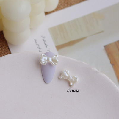 10db Pearl White Nail Resin Charms Barokk Virginal White Csokornyakkendő/Butterfly/Shell Nyári körömdíszítés Barkácsolás Köröm kellékek 11MM
