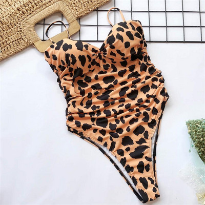 Novi seksi jednodijelni kupaći kostim s visokim izrezom s leopard push up grudnjakom i kupaćim kostimom Ženski kupaći kostim za kupanje Ženski kupaći kostim za kupanje V1654