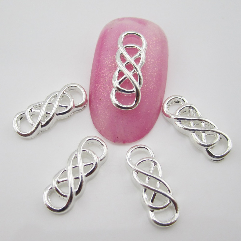 10db Ötvözet köröm arany ezüst 3d köröm dekoráció új érkezett Gyönyörű bájak dekorációk körmök Kiegészítők QB672-676