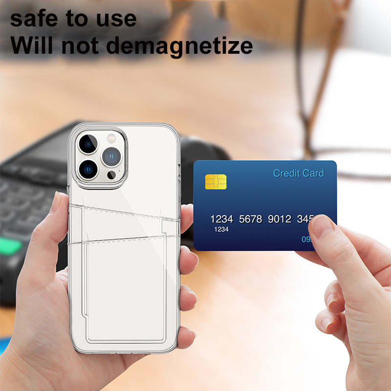 Põrutuskindel kahe kaardipesa hoidjaga telefoniümbris iPhone 13 12 11 Pro Max XR X XS Max 7 8 Plus 14Pro rahakoti jaoks läbipaistev pehme kate