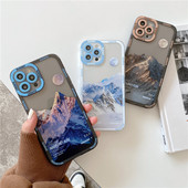 Θήκη τηλεφώνου Snow Mountain Painting για iPhone 13 12 11 Pro Max X XR XS Max 7 8 Plus Μαλακό πίσω κάλυμμα