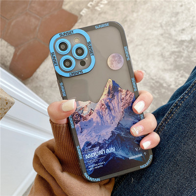 Θήκη τηλεφώνου Snow Mountain Painting για iPhone 13 12 11 Pro Max X XR XS Max 7 8 Plus Μαλακό πίσω κάλυμμα