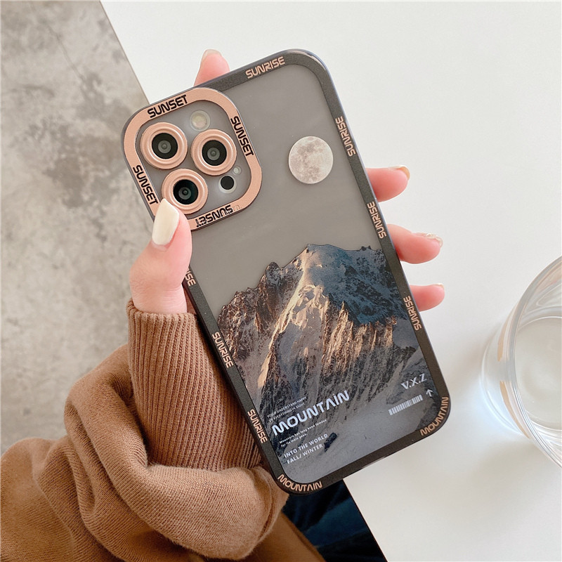 Θήκη τηλεφώνου Snow Mountain Painting για iPhone 13 12 11 Pro Max X XR XS Max 7 8 Plus Μαλακό πίσω κάλυμμα