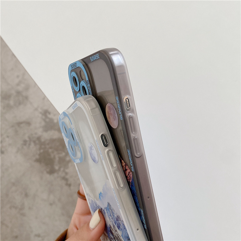 Θήκη τηλεφώνου Snow Mountain Painting για iPhone 13 12 11 Pro Max X XR XS Max 7 8 Plus Μαλακό πίσω κάλυμμα