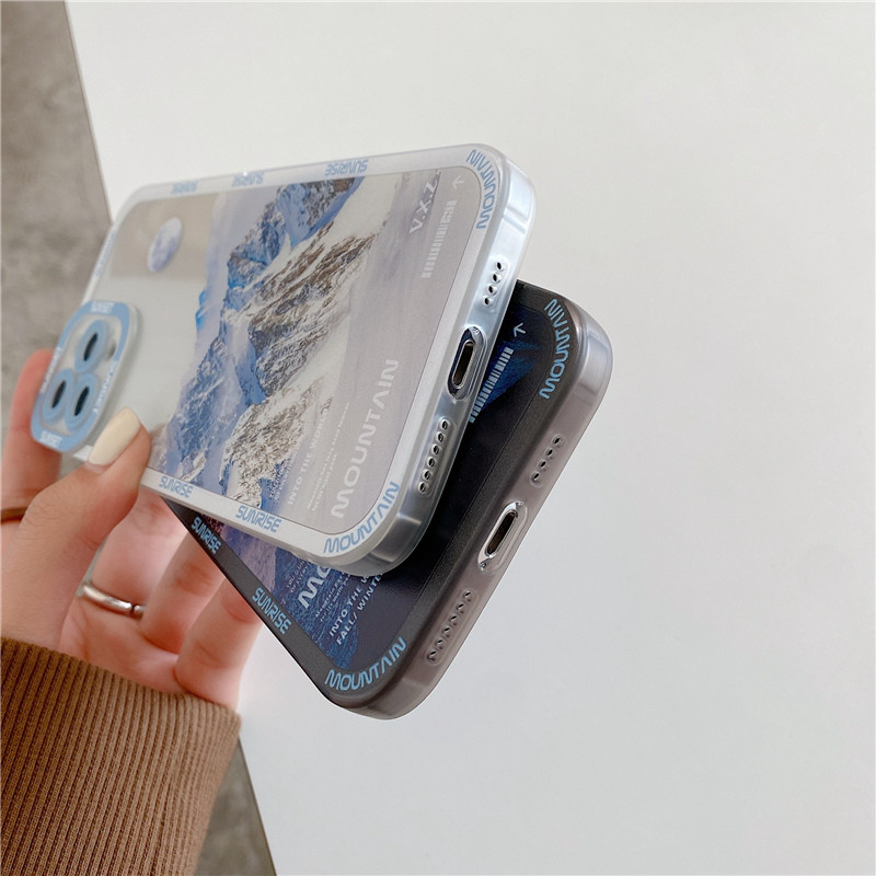 Θήκη τηλεφώνου Snow Mountain Painting για iPhone 13 12 11 Pro Max X XR XS Max 7 8 Plus Μαλακό πίσω κάλυμμα