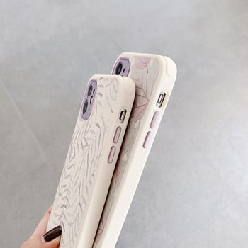 Удароустойчив калъф за телефон Vintage Leaves за iPhone 11 Pro Max X XR XS Max 7 8 Plus 13 Pro 12 Мек TPU заден капак Coque Funda Подарък