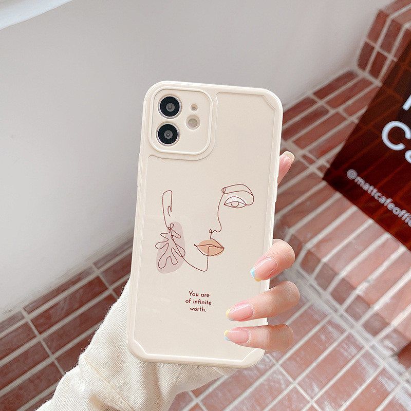 Θήκη τηλεφώνου Abstract Art Line Figure για iPhone 12 13 Pro Max 11 Pro Max X 7 8 Plus XR XS Max Μαλακό πίσω κάλυμμα σιλικόνης