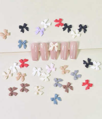 50 бр. Изкуство за нокти 3D лъкове Kawaii Butterfly Bow-knot Nail Art Stud Rhinestones Crystal, 3D Bow-knot Aurora Colorful Taless за нокти, i88